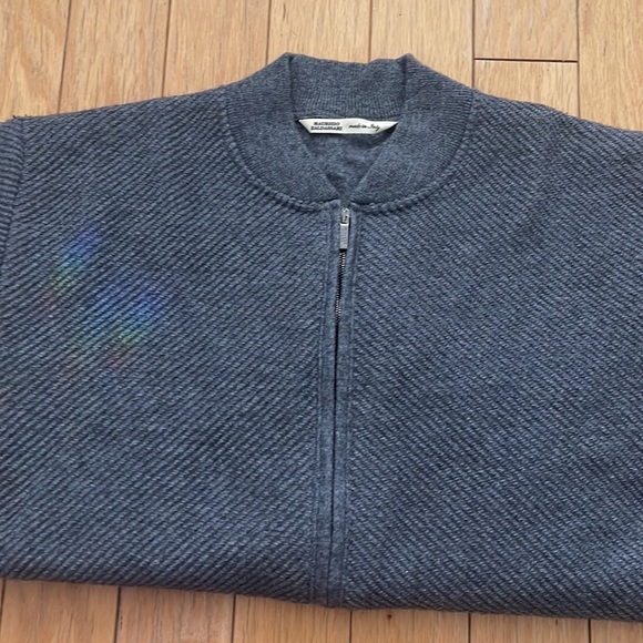New Maurizio Baldassari Wool Bomber Sweater - Grey - Picture 8 of 8